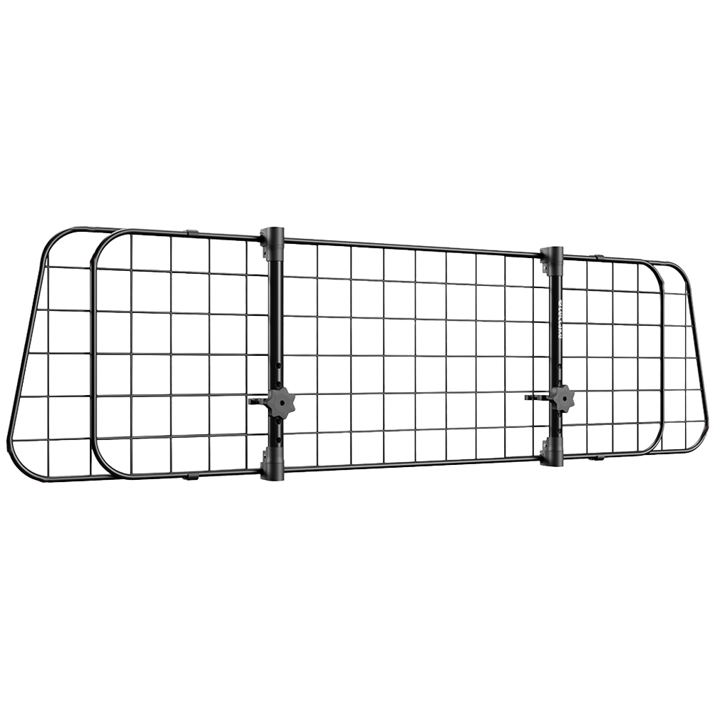 tectake Adjustable Mesh Steel Car Dog Barrier with 2 Seat Belts 91.5 x 30.5 x 5cm Image 1