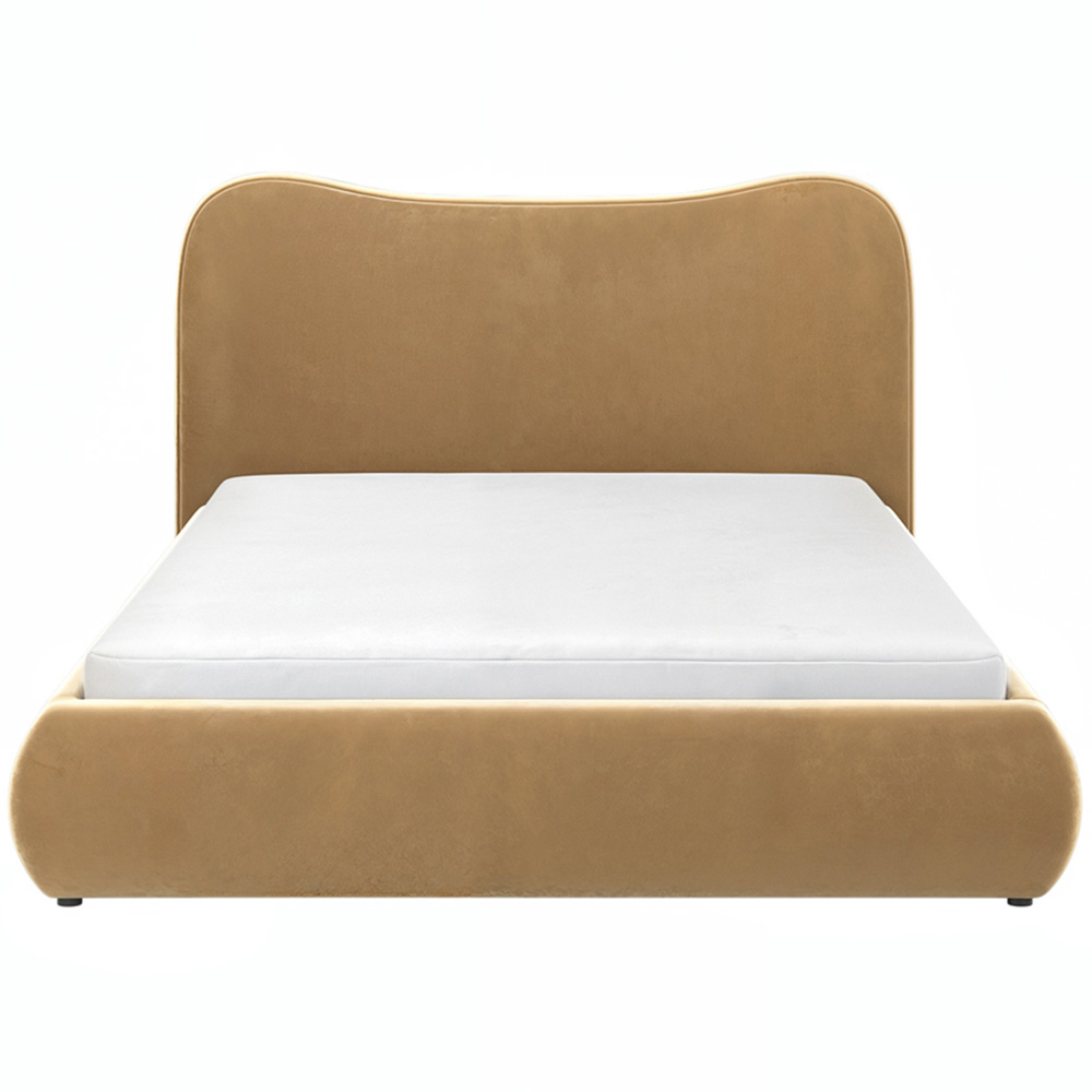 Solace+Co Ember Double Sand Velvet Ottoman Bed Image 2