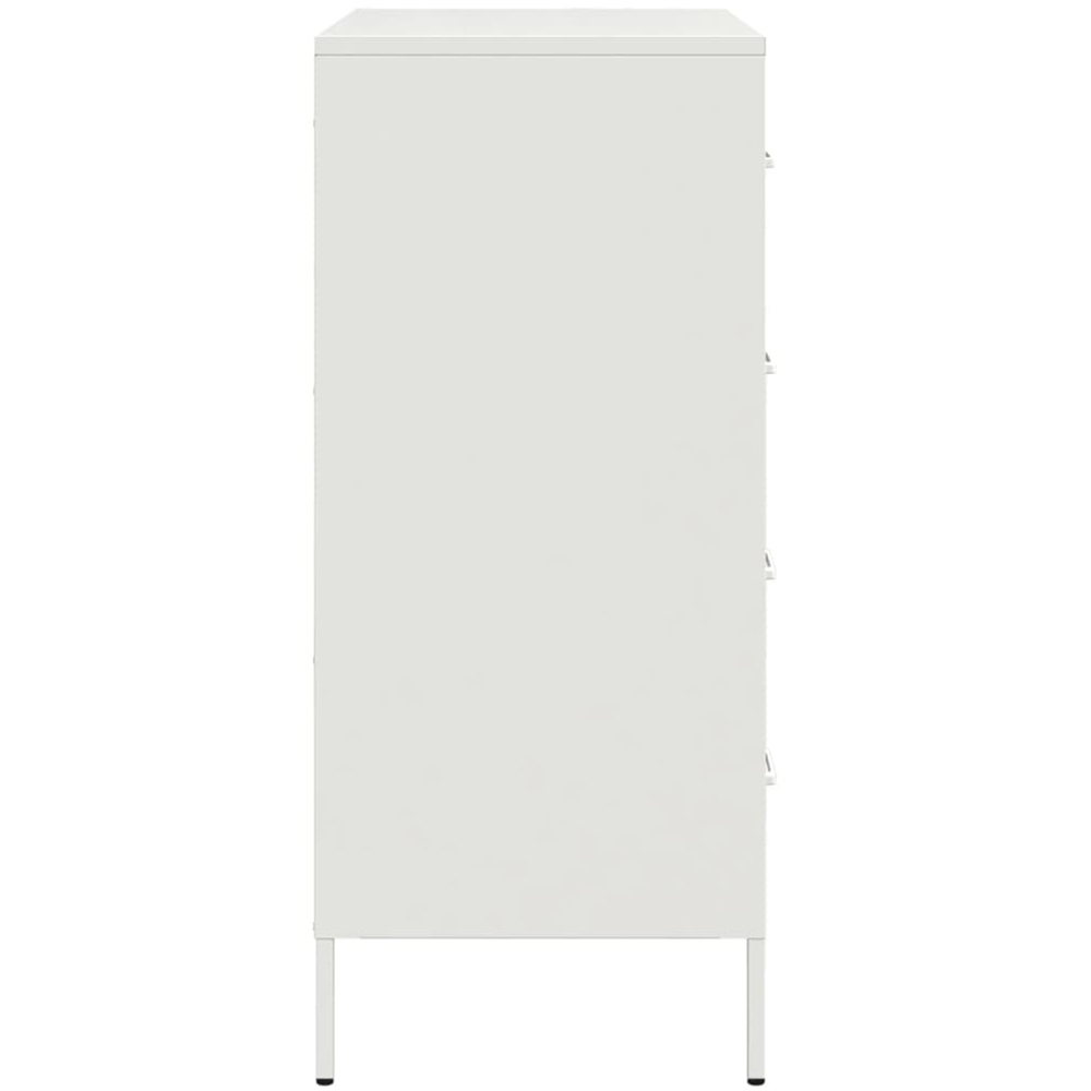 vidaXL 4 Drawer White Steel Sideboard Image 7