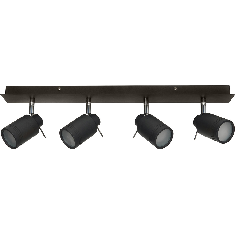 Spa Ramona Black 4 Spot IP44 Light Bar Image 1
