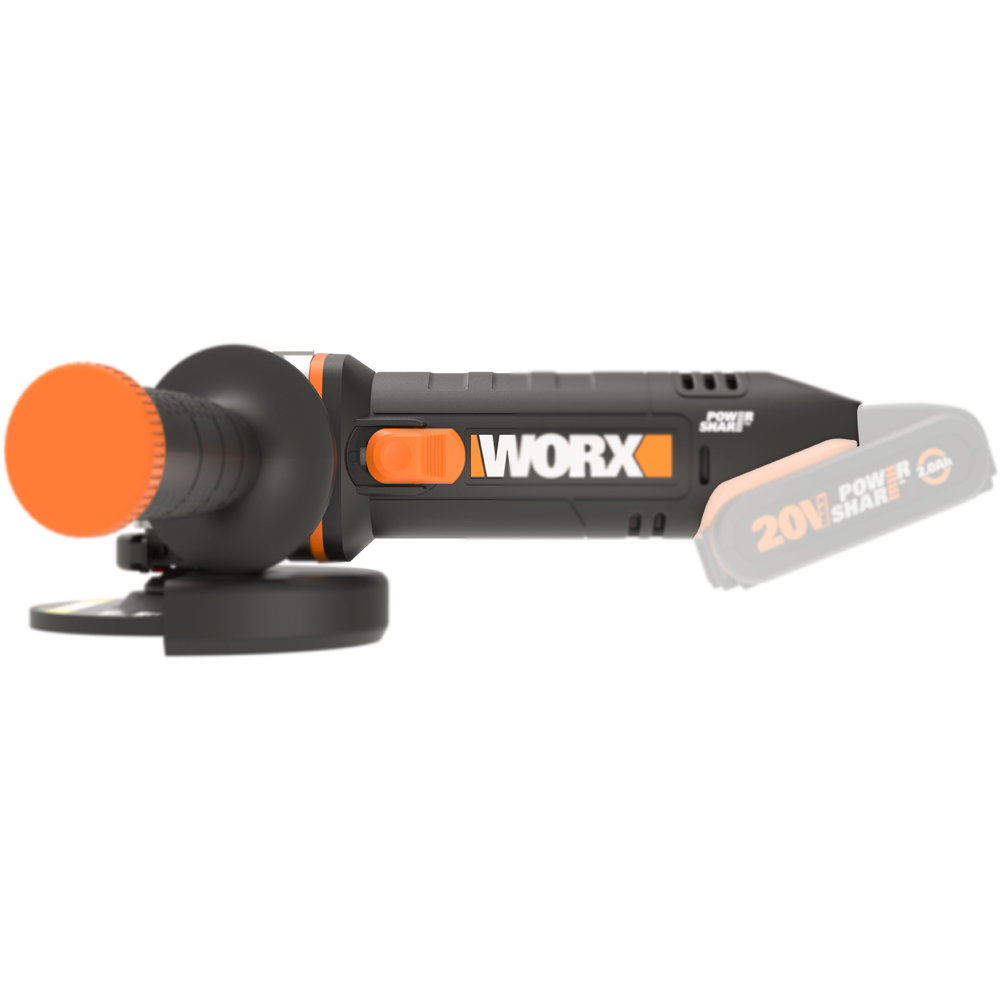 Worx WX803.9 20V Cordless Angle Grinder 125mm Bare Unit Image 4