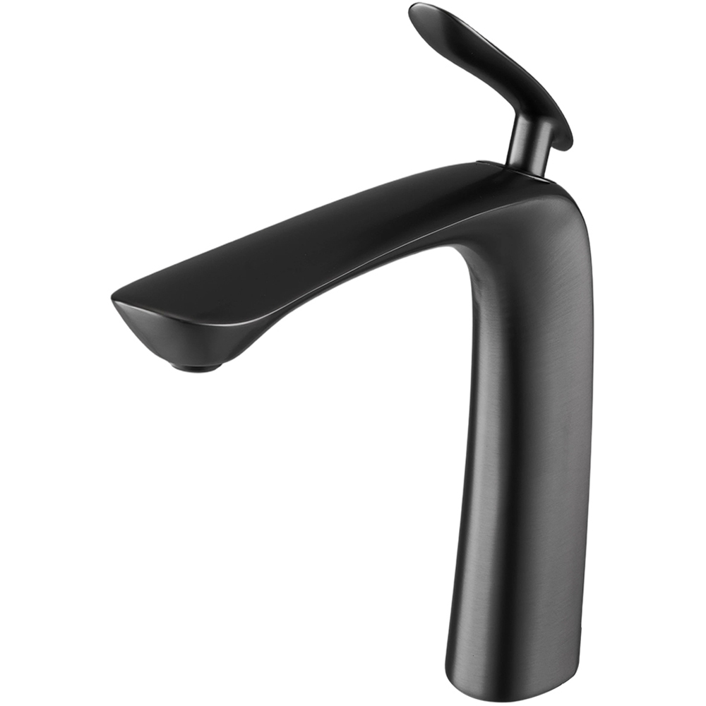 Living and Home Gunmetal Grey Metal Basin Mixer Tap Image 1