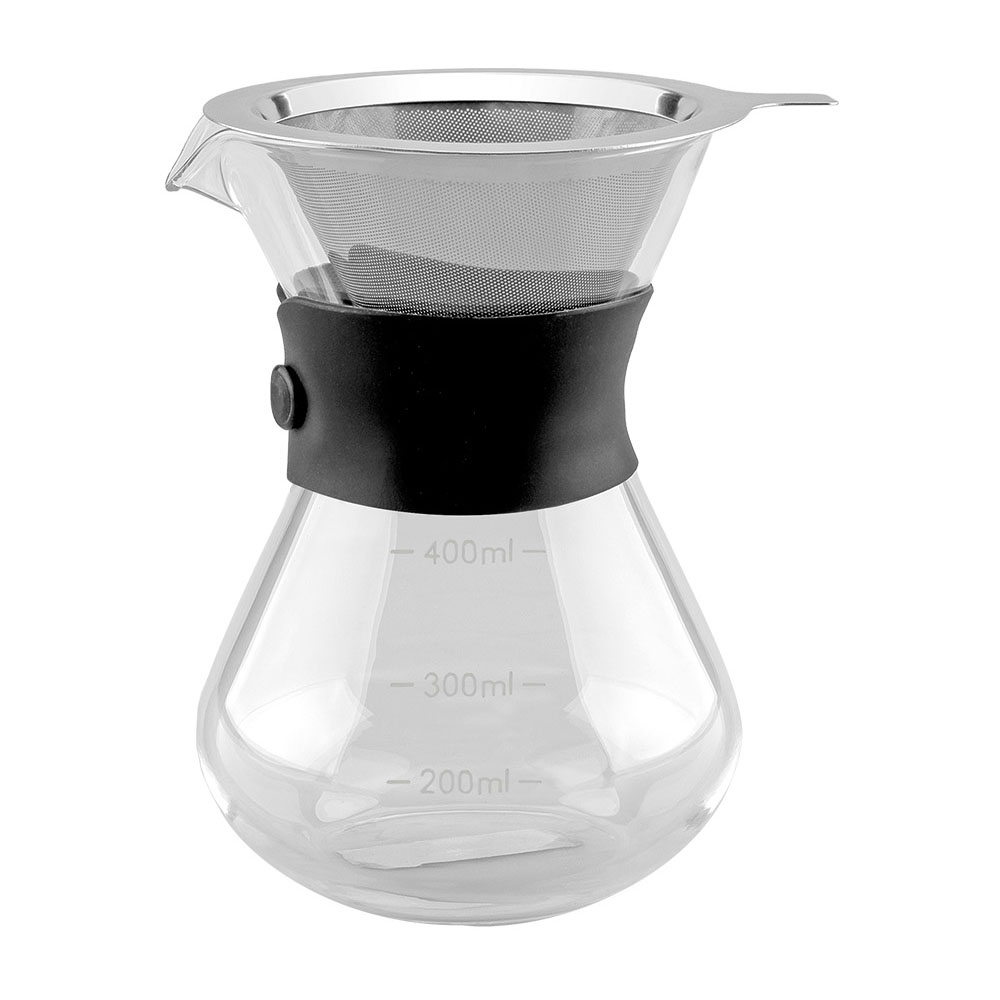Tramontina Clear Pour Over 400ml Coffee Maker with Stainless Steel Filter Image 1