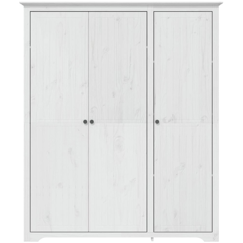 vidaXL Bodo 3 Door White Solid Wood Pine Wardrobe Image 3