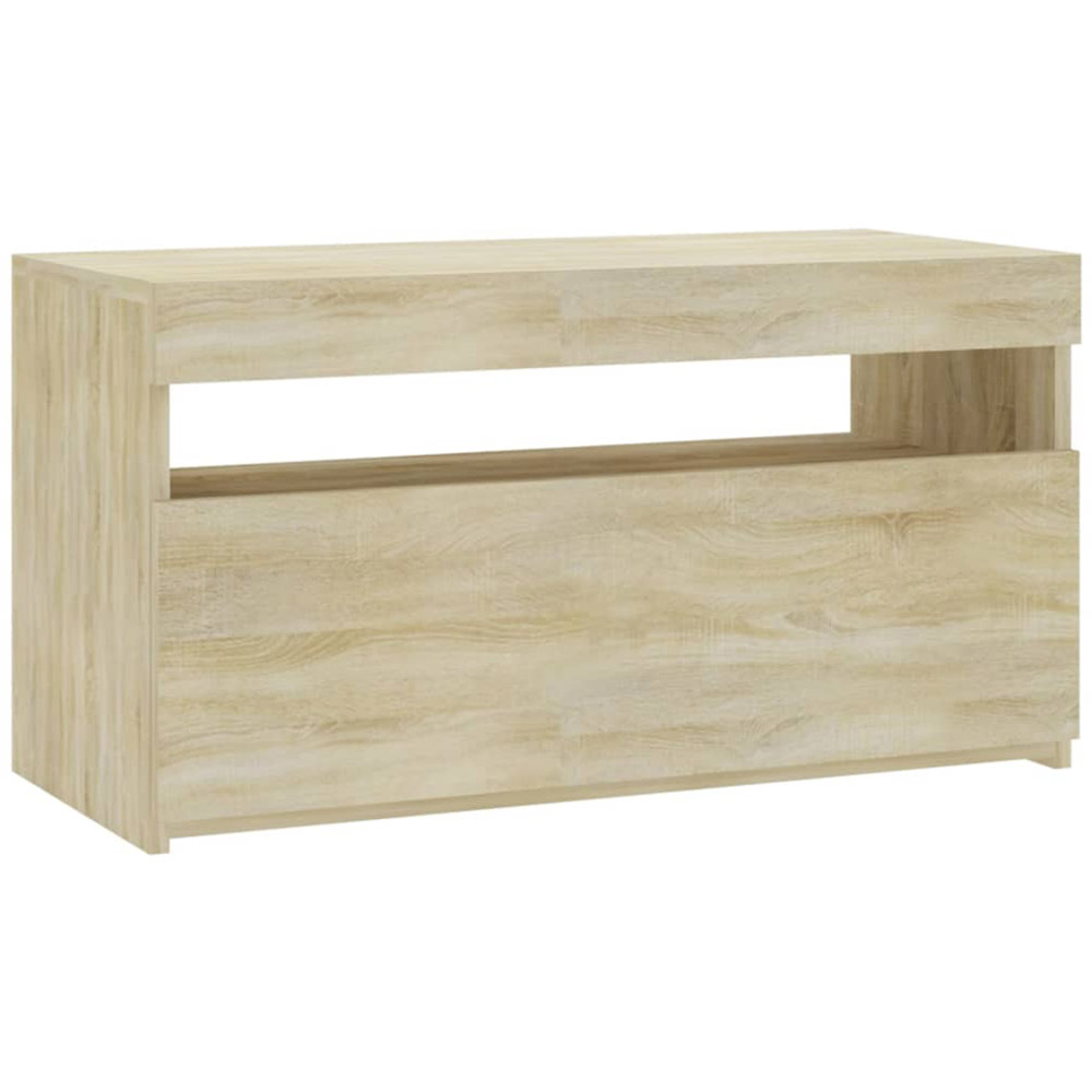 vidaXL Single Flap Door Sonoma Oak TV Cabinet with LED Light Image 2