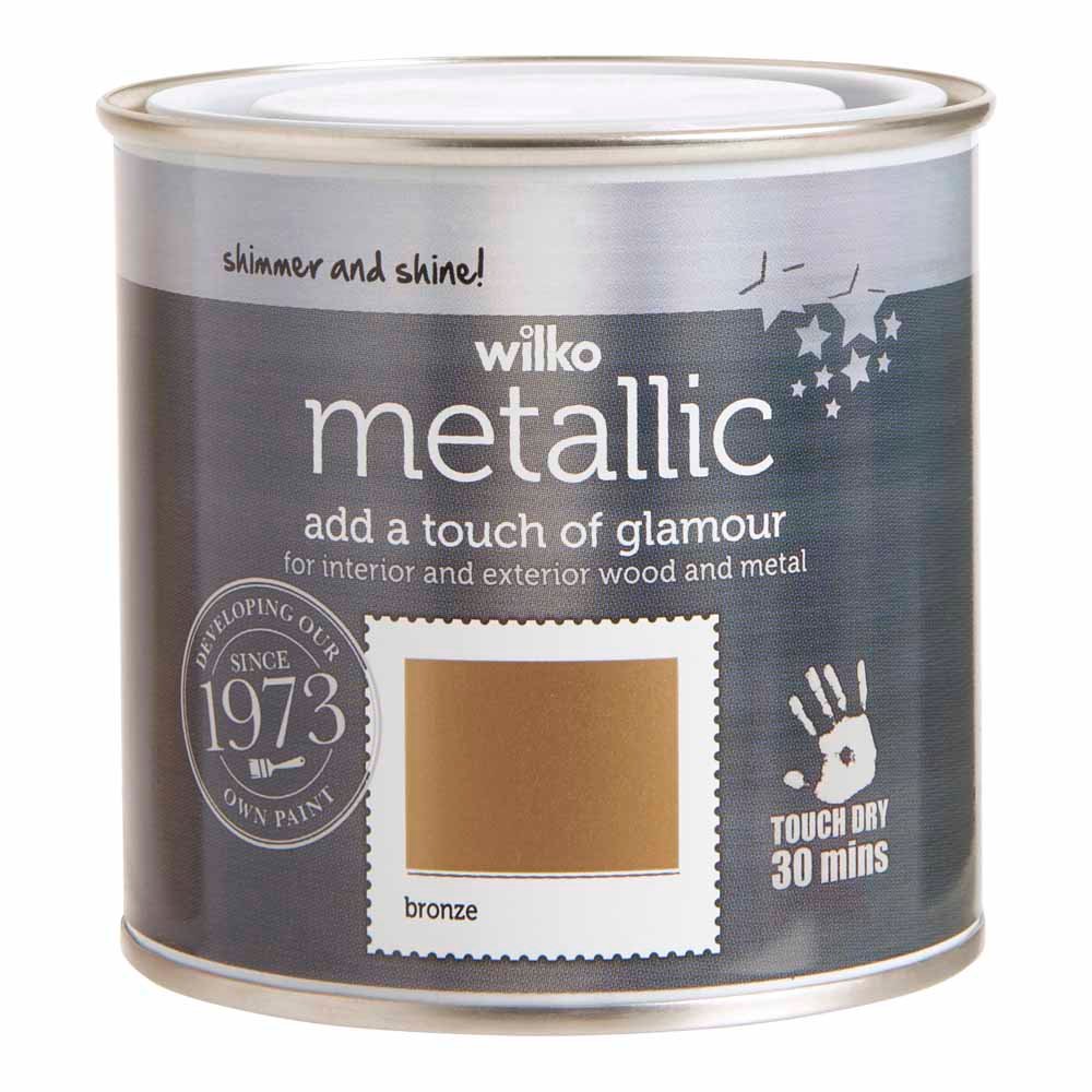 Wilko Wood and Metal Bronze Metallic Paint 250ml Image 2