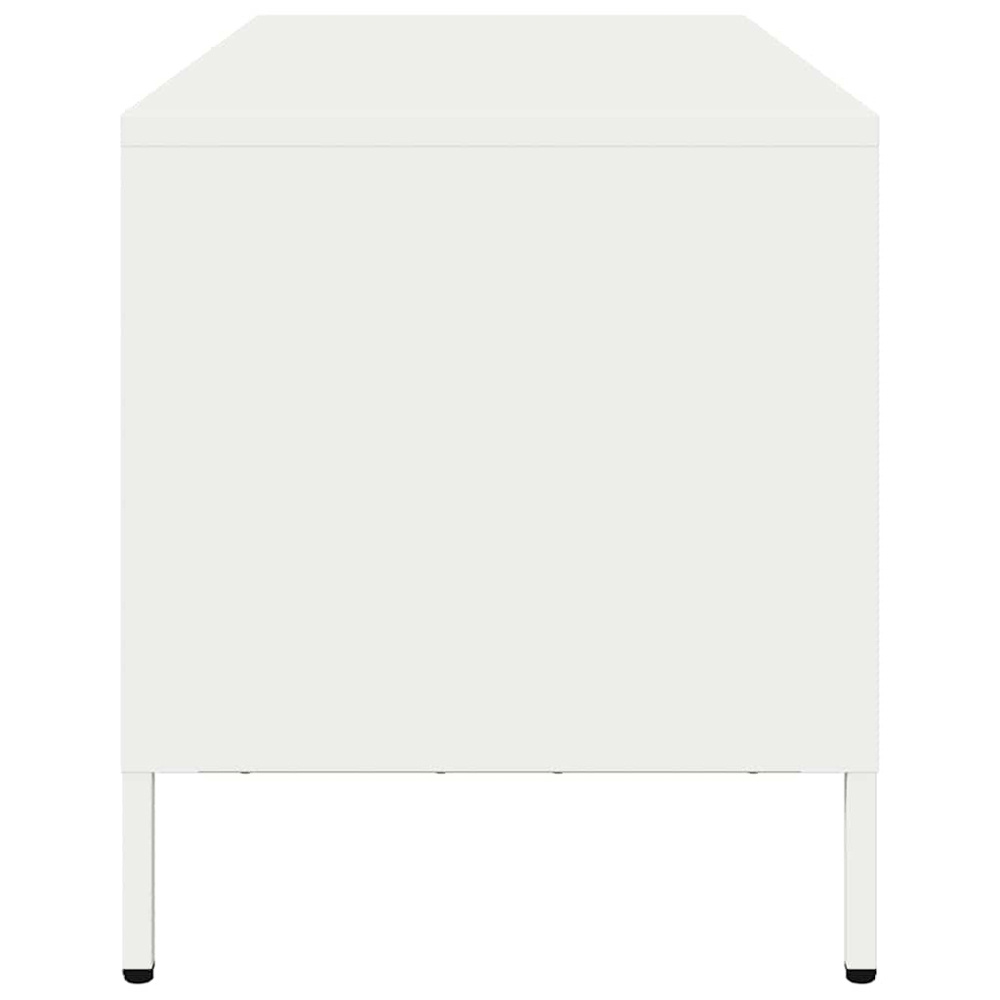 vidaXL 3 Drawer 3 Shelf White Cold-Rolled Steel TV Cabinet Image 6