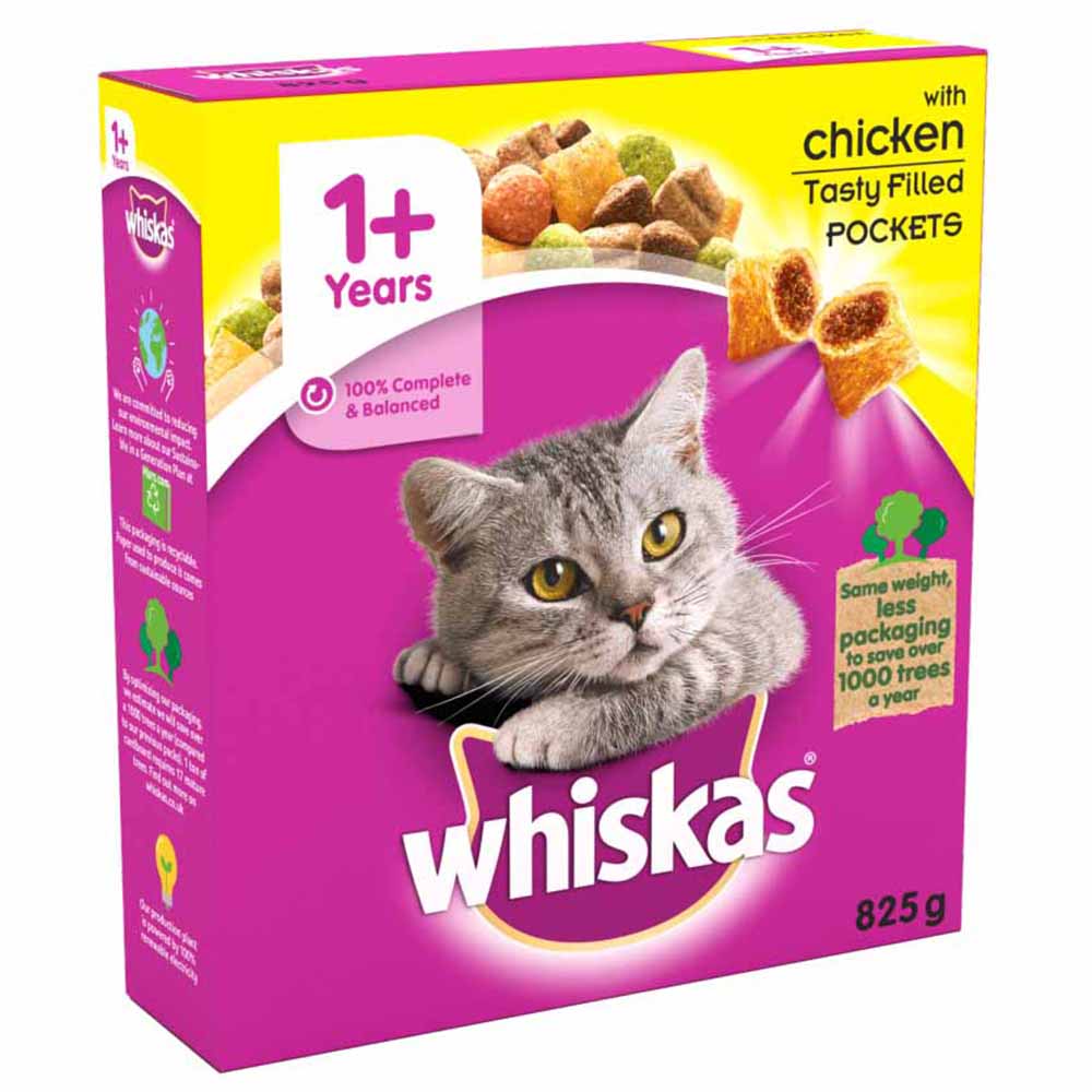 Whiskas Complete Chicken and Vegetables Dry Cat Food 825g Image 3