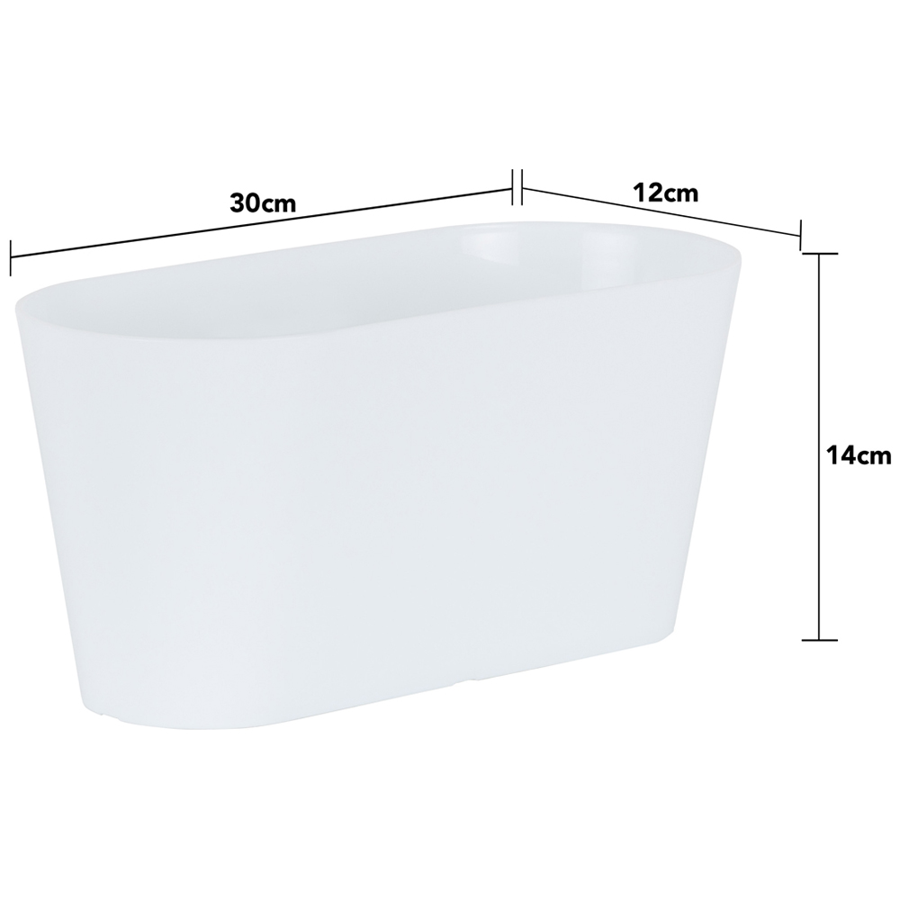 Wham Studio Ice White Oval Plastic Trough 30cm 4 Pack Image 6