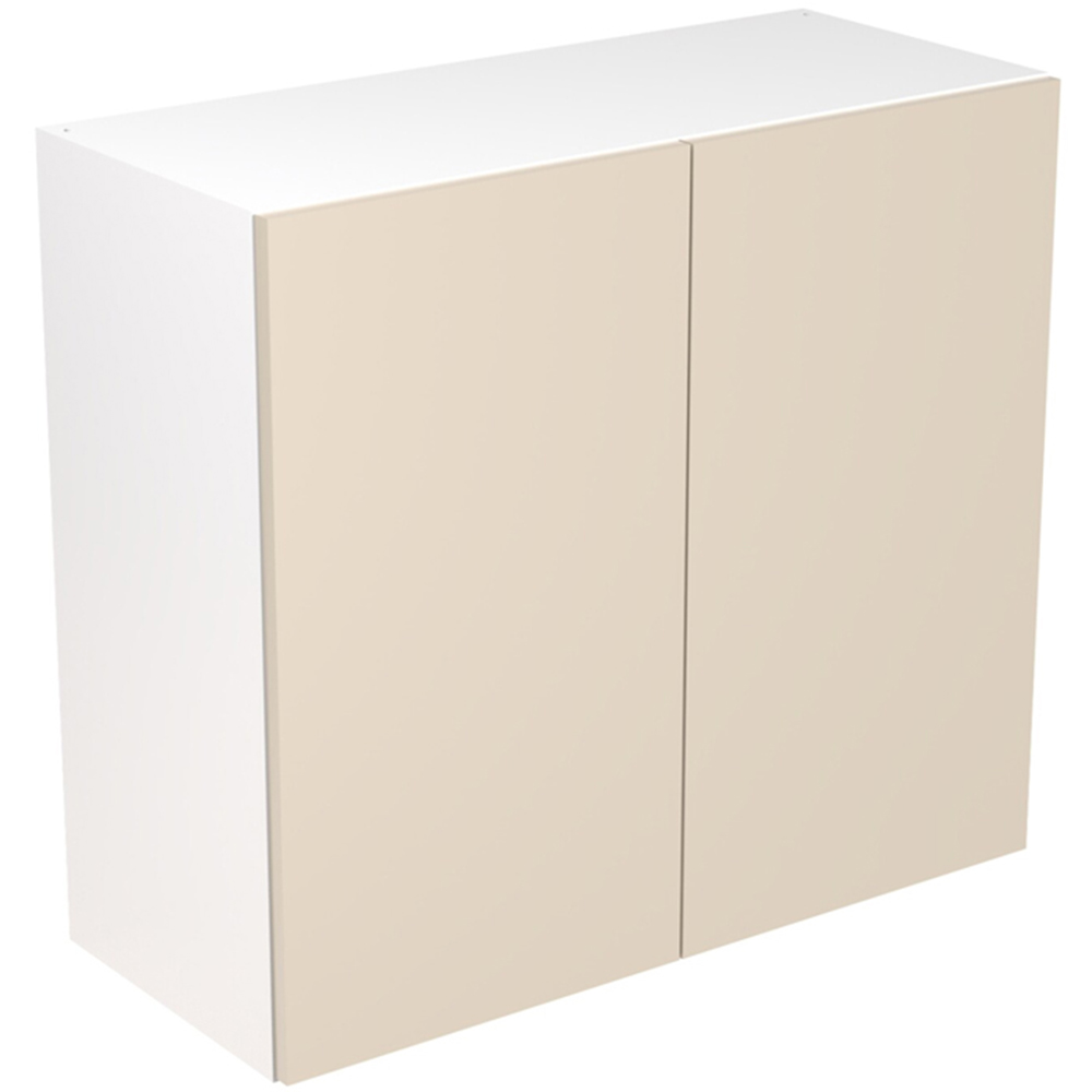 Kitchen Kit Slab Gloss Cashmere Flatpack Wall Kitchen Cabinet 800mm Image 1