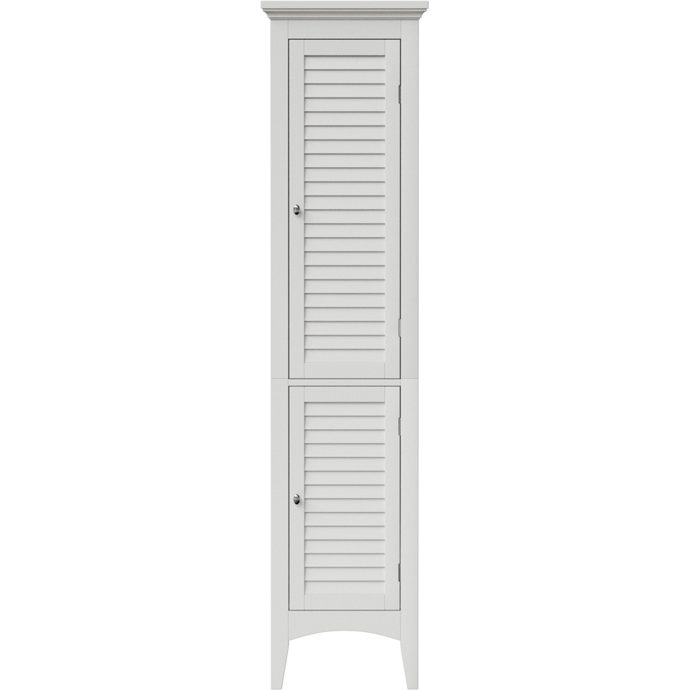 Teamson Home Glancy 2 Door White Wooden Tall Tower Storage Cabinet Image 2