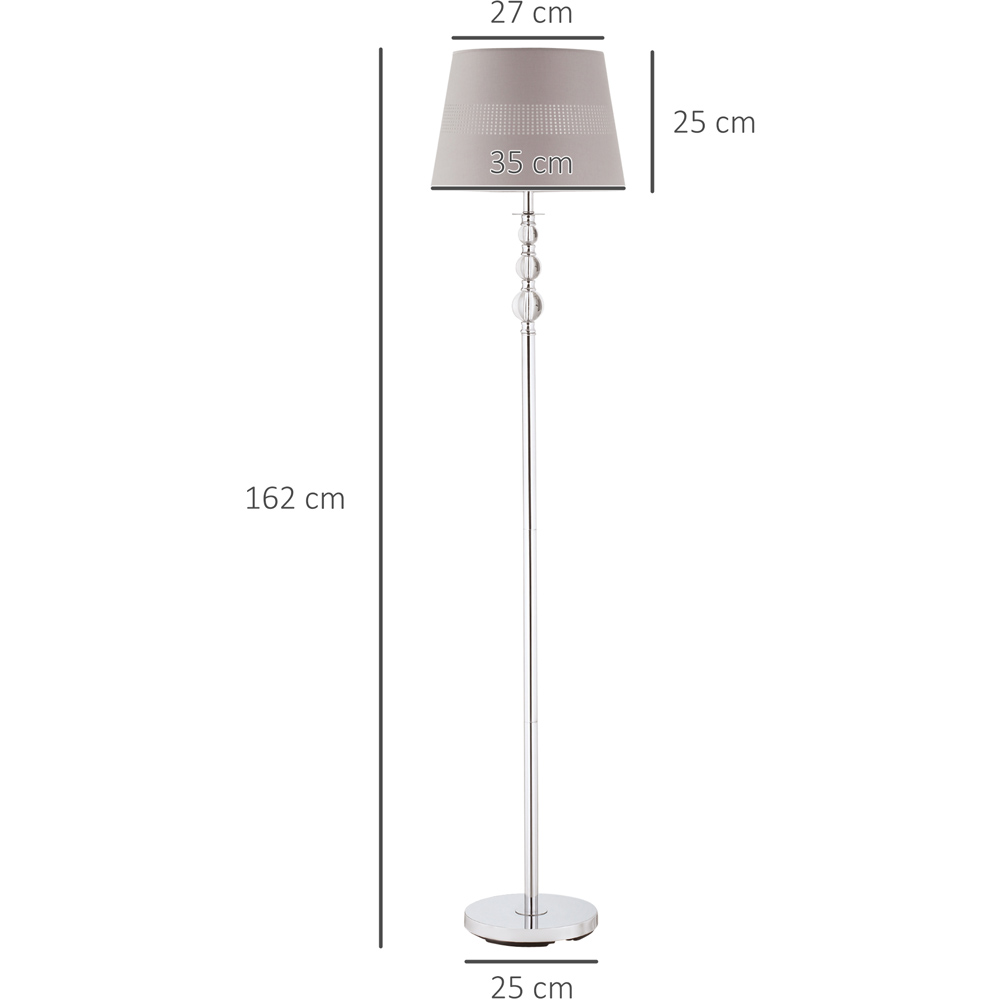 HOMCOM Grey Floor Lamp with Hollow Out Fabric Shade Image 7