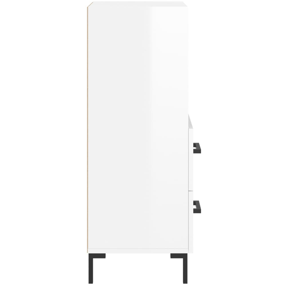 vidaXL 2 Drawer 2 Shelf High Gloss White Sideboard Image 7