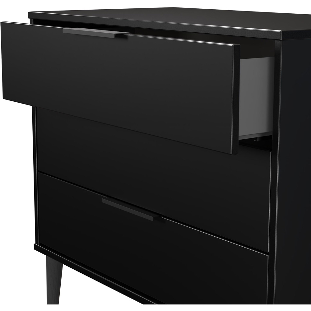Crowndale Hong Kong 3 Drawer Matt Black Chest of Drawers Ready Assembled Image 6