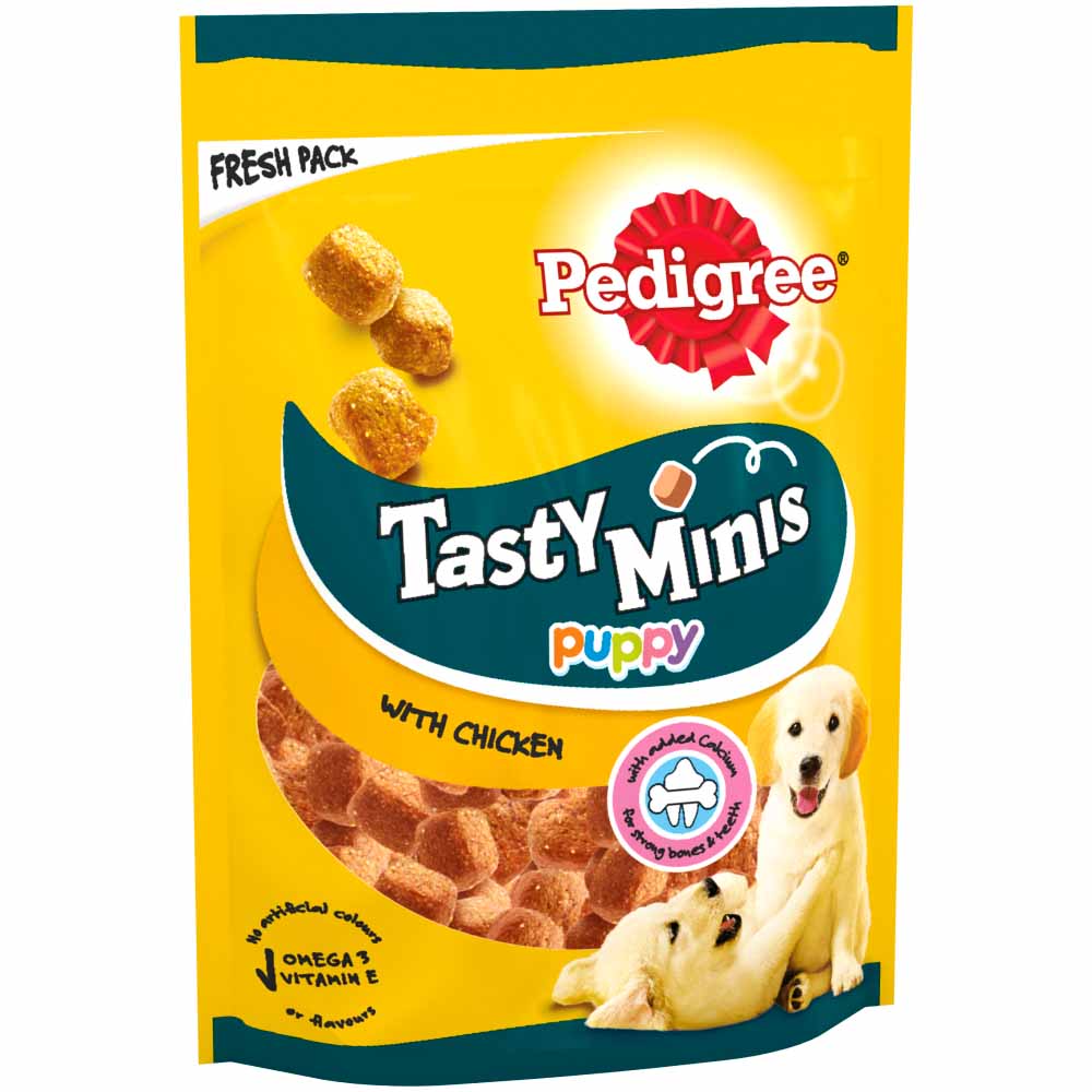 Pedigree Tasty Minis Puppy Treats Chewy Cubes with Chicken 125g Image 2