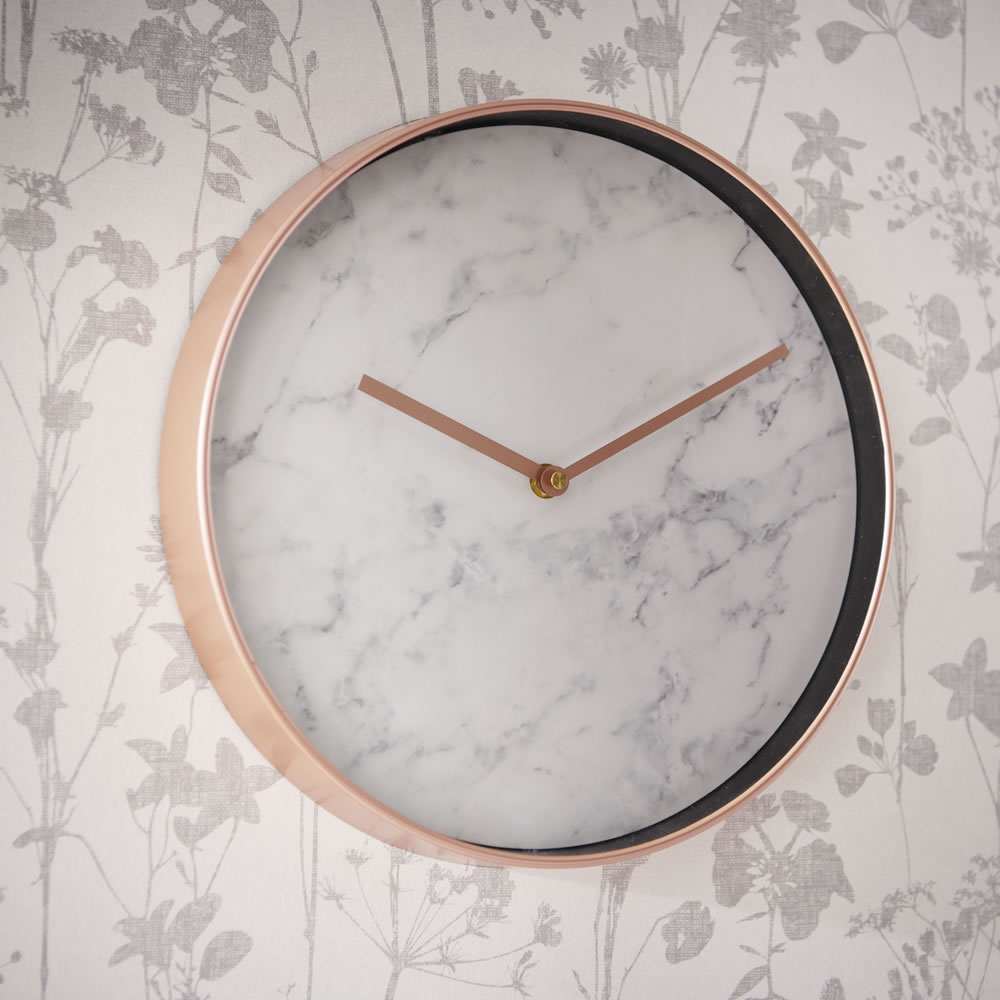 Wilko Marble and Copper Effect Wall Clock Image 2