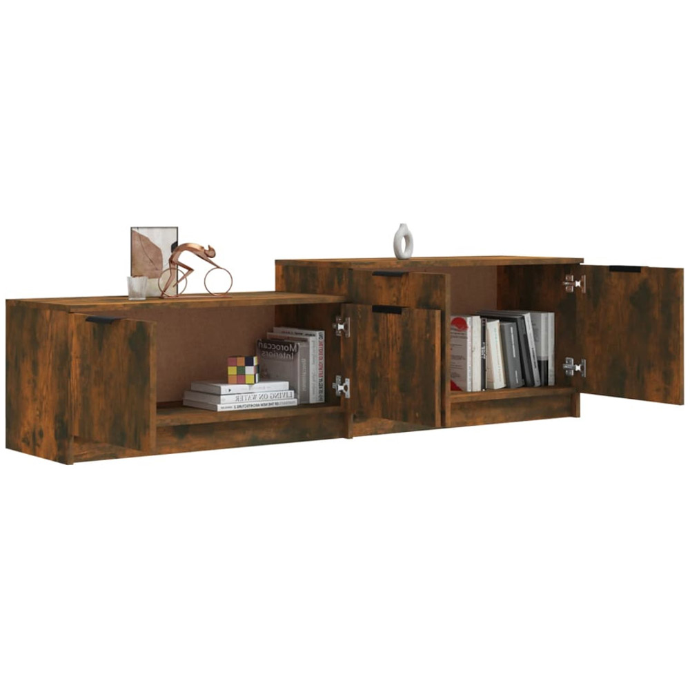 vidaXL 4 Door Smoked Oak TV Cabinet Image 4