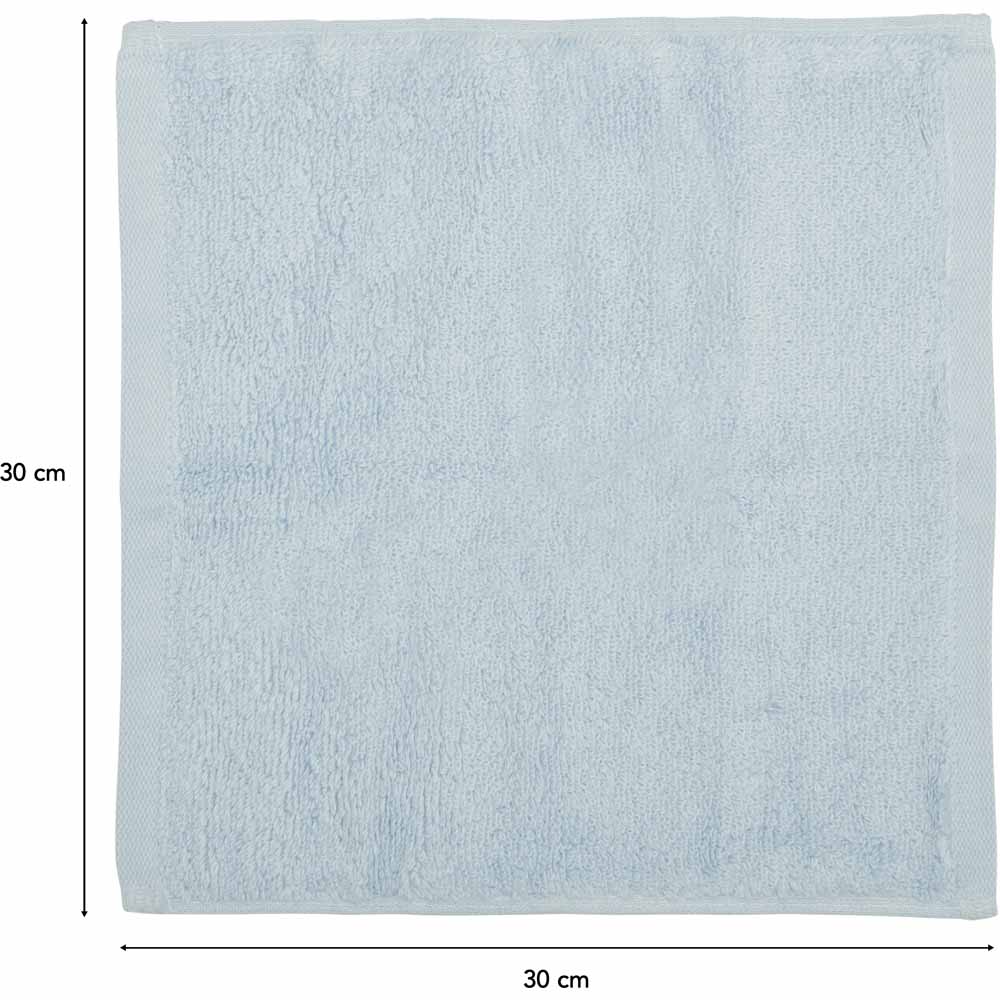 Wilko Supersoft Chambray Blue Face Cloths 2pk Image 3