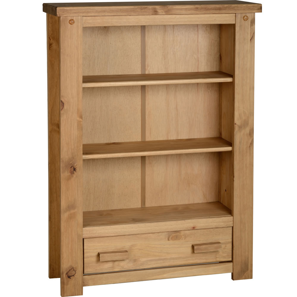 Paulo Solid Pine 1 Drawer Bookcase Wilko