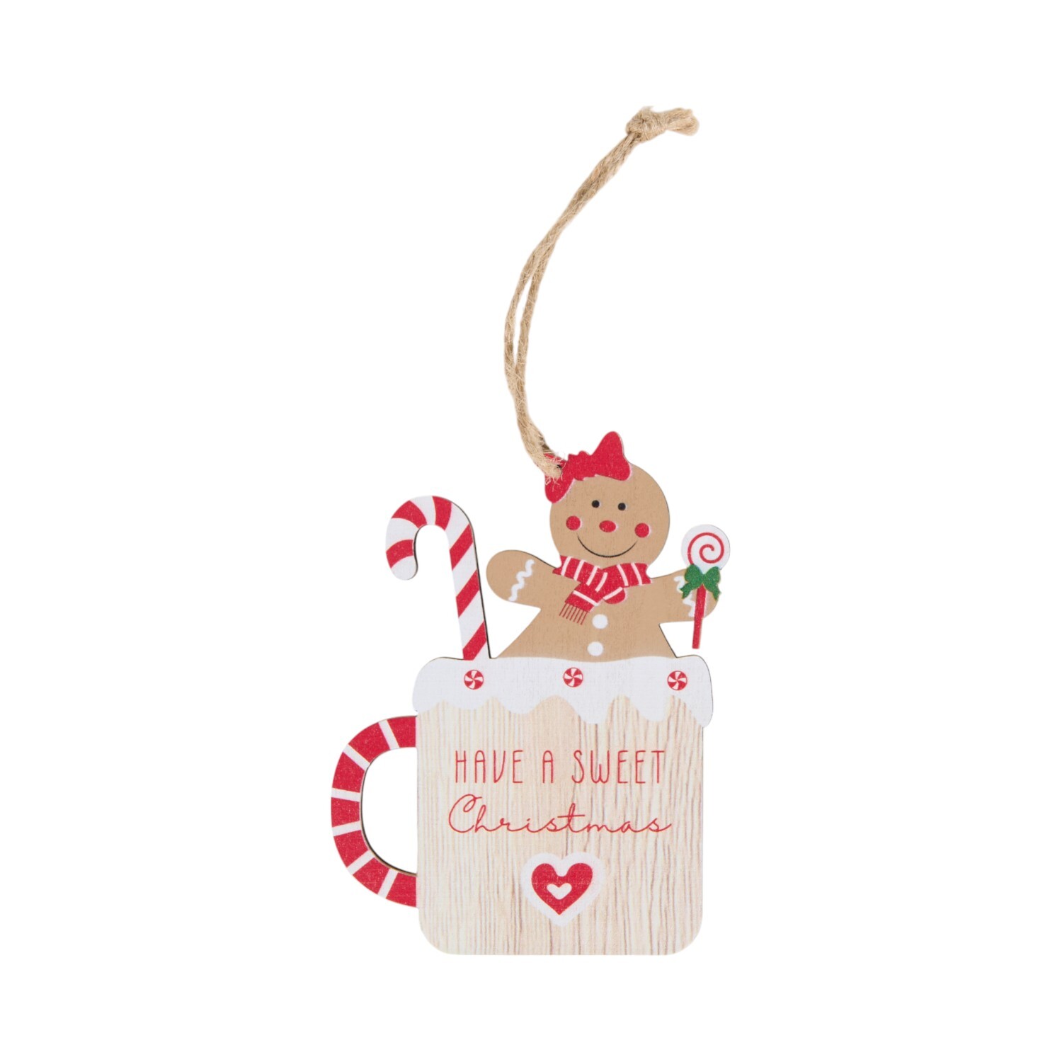 Gingerbread Mug Decoration Red and White Image 4