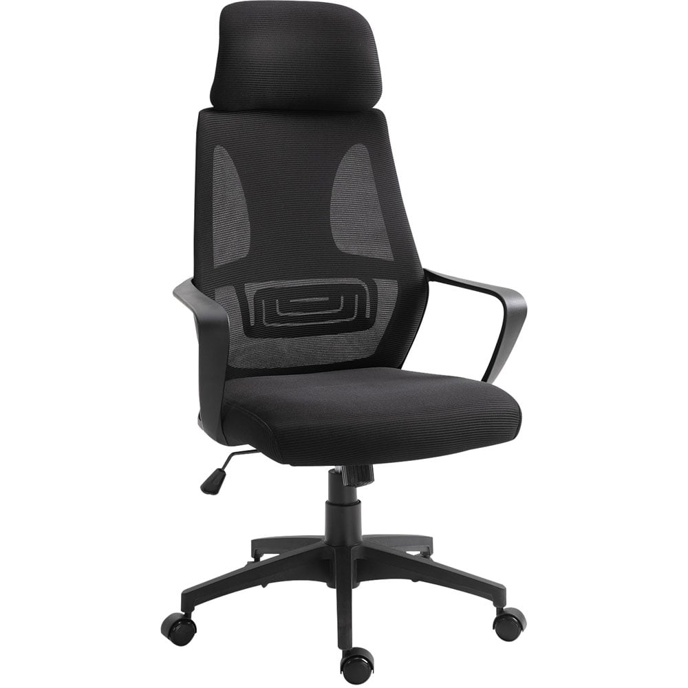 Portland Black High Mesh Back Swivel Office Chair Image 2