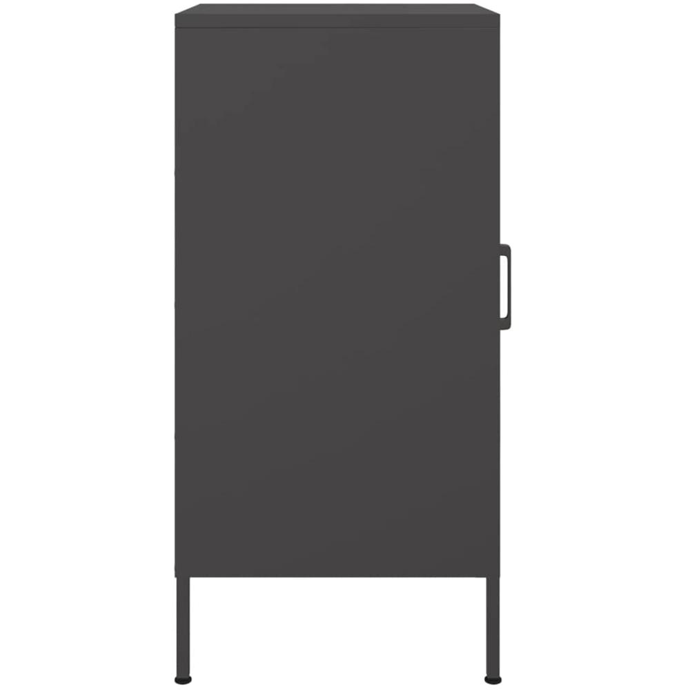 vidaXL Single Door Black Metal Sideboard Set of 2 Image 7