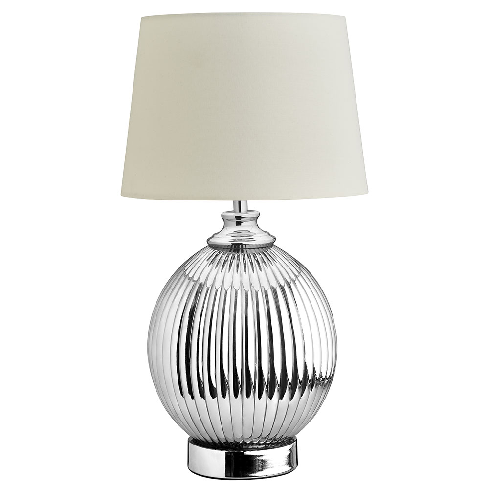 Wilko Ribbed Glass Table Lamp Image 1