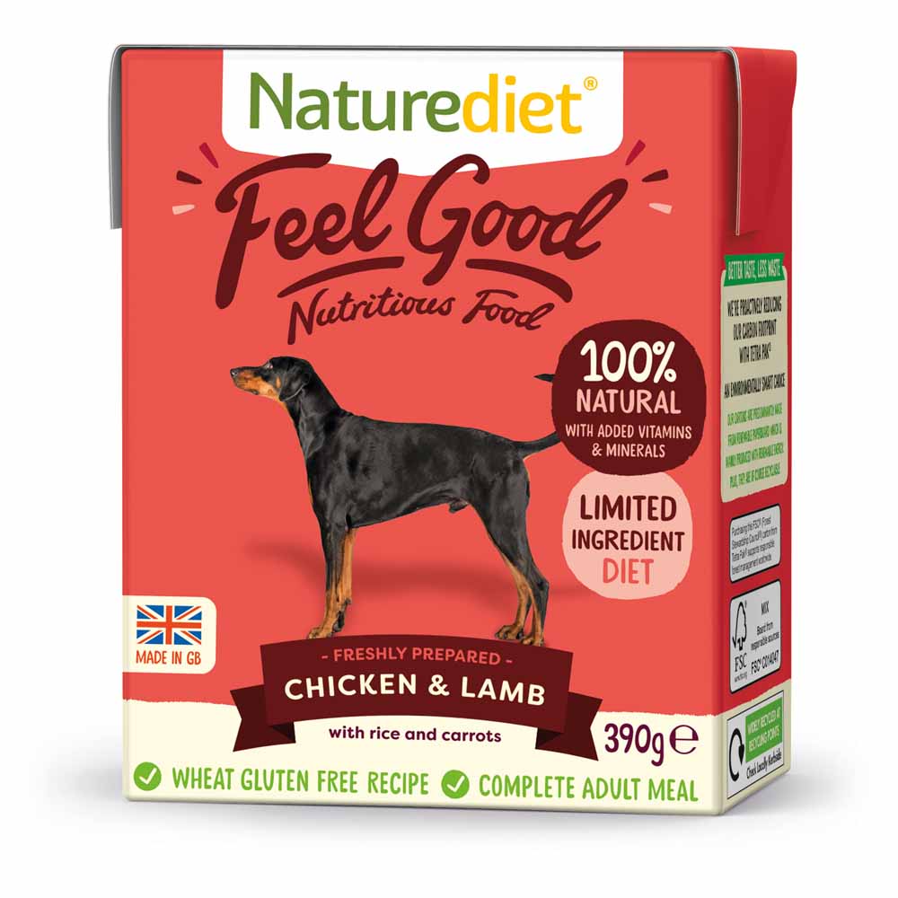 Naturediet Feel Good Chicken and Lamb Dog Food 390g Image 1