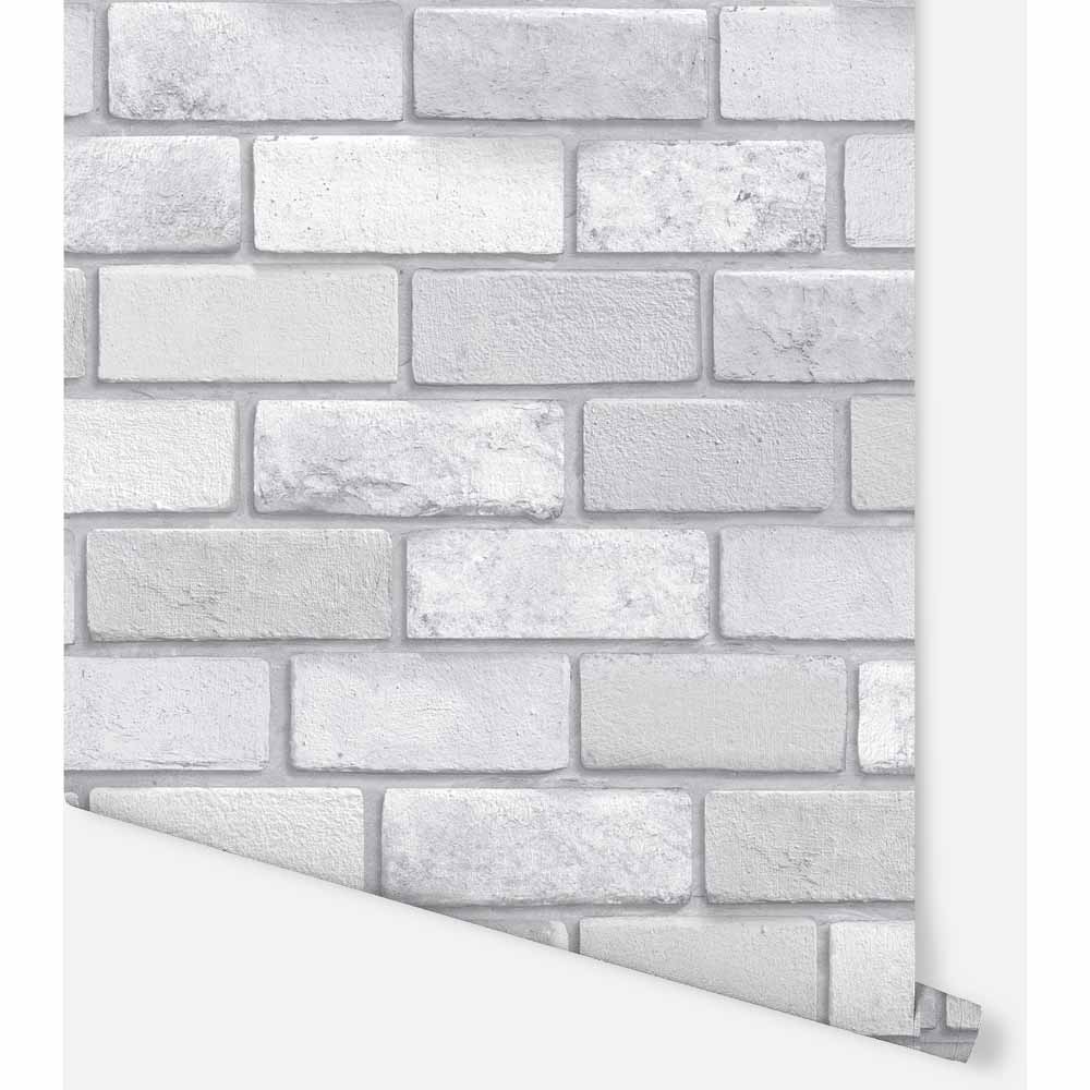 Arthouse Diamond Silver Brick Wallpaper Image 3