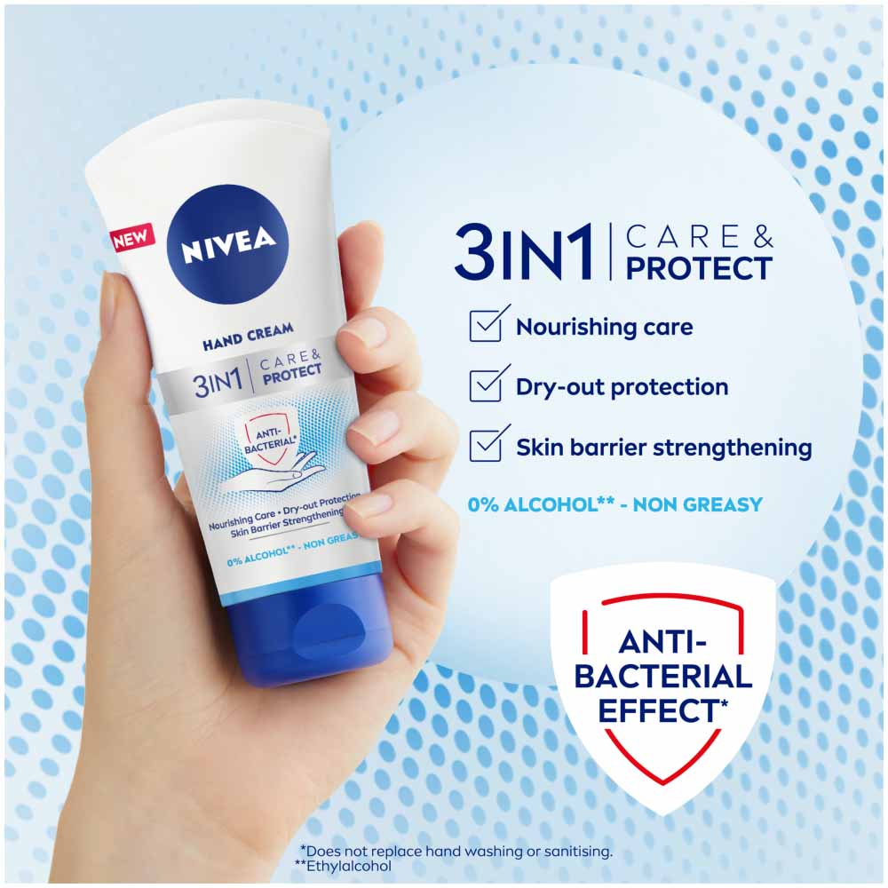 Nivea Care and Protect Anti-Bacterial Hand Cream 75ml Image 4