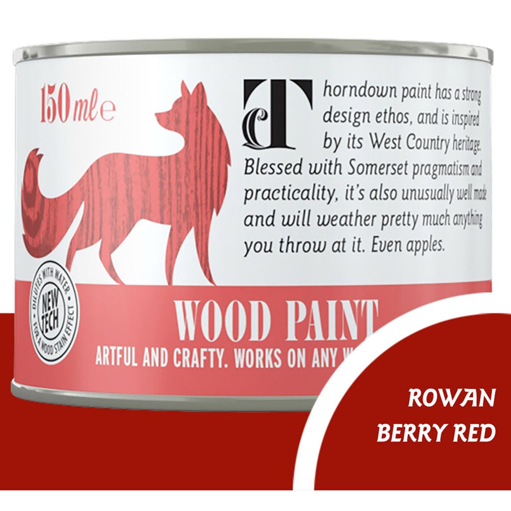 Thorndown Rowan Berry Red Satin Wood Paint 150ml Image 4