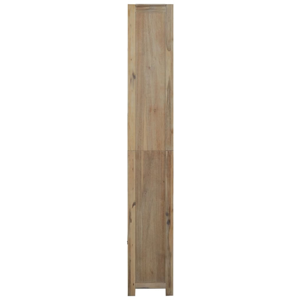 vidaXL 7 Shelf Natural Solid Acacia Wood Tall Bookcase Image 4