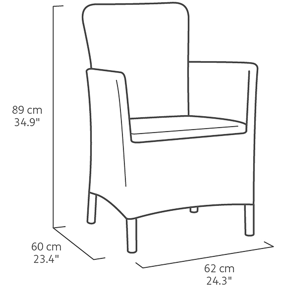 Keter Miami Vigo 2 Seater Graphite Balcony Sofa Set Image 7