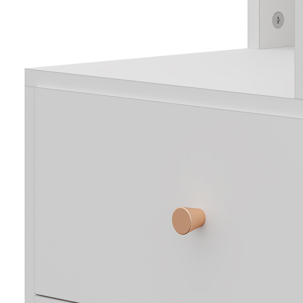 Living and Home 5 Drawer 6 Shelf White LED Dressing Table Set Image 5