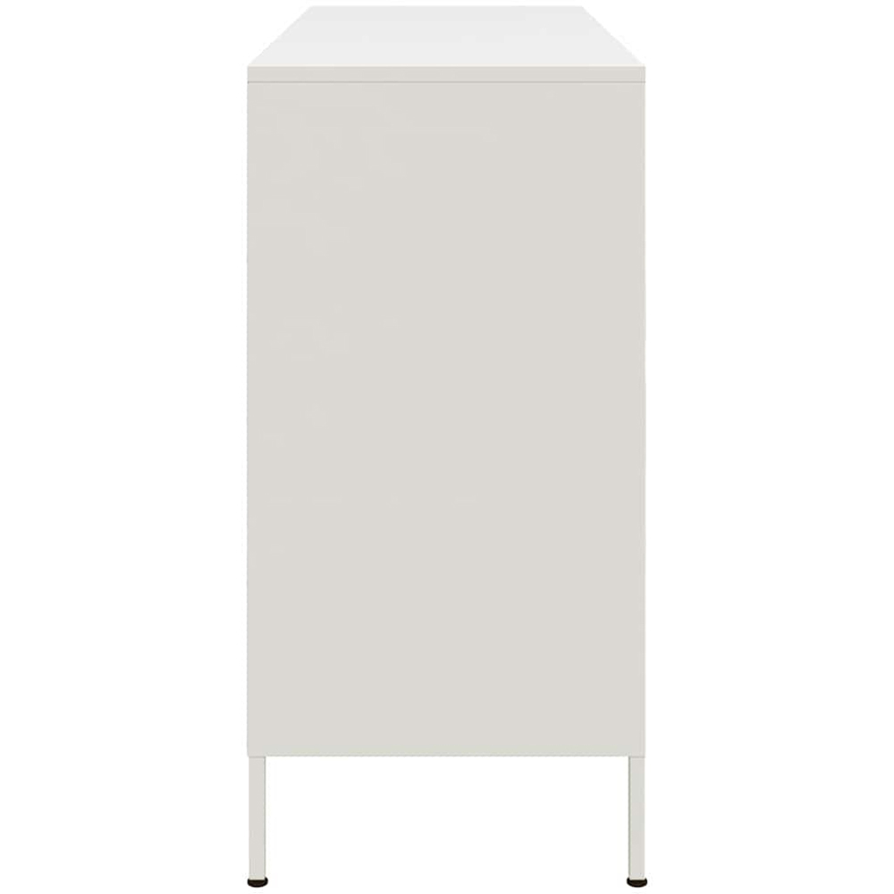 vidaXL 3 Door 3 Shelf White Steel Sideboard Image 7