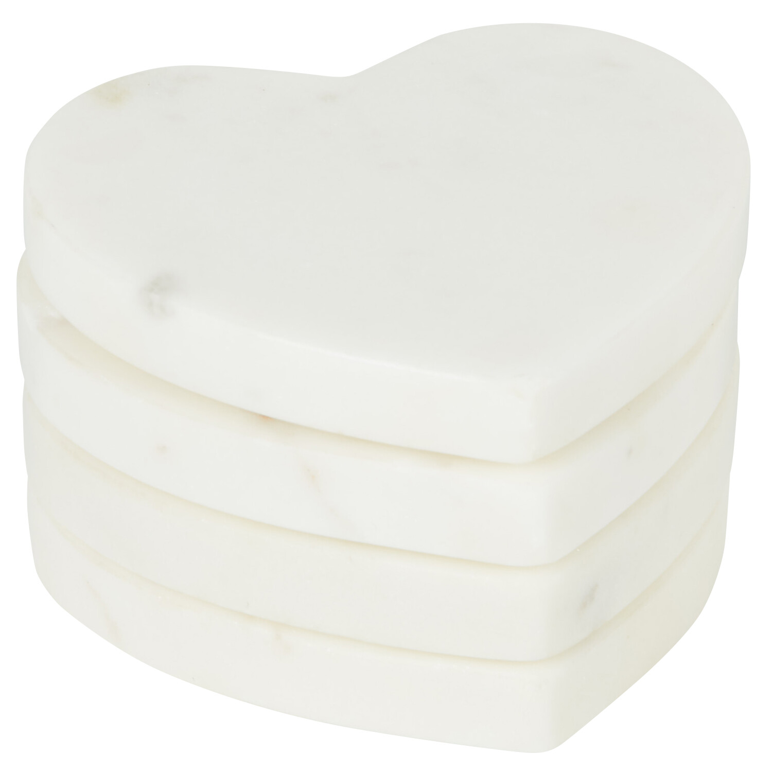 Pack of 4 Marble Heart Shape Coaster - White Image 1