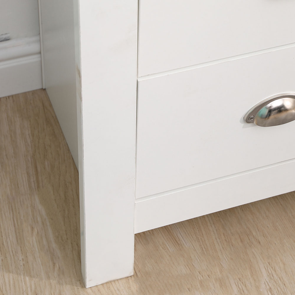 FurnitureHMD 4 Drawer White and Oak Effect Wooden Chest of Drawers Image 7