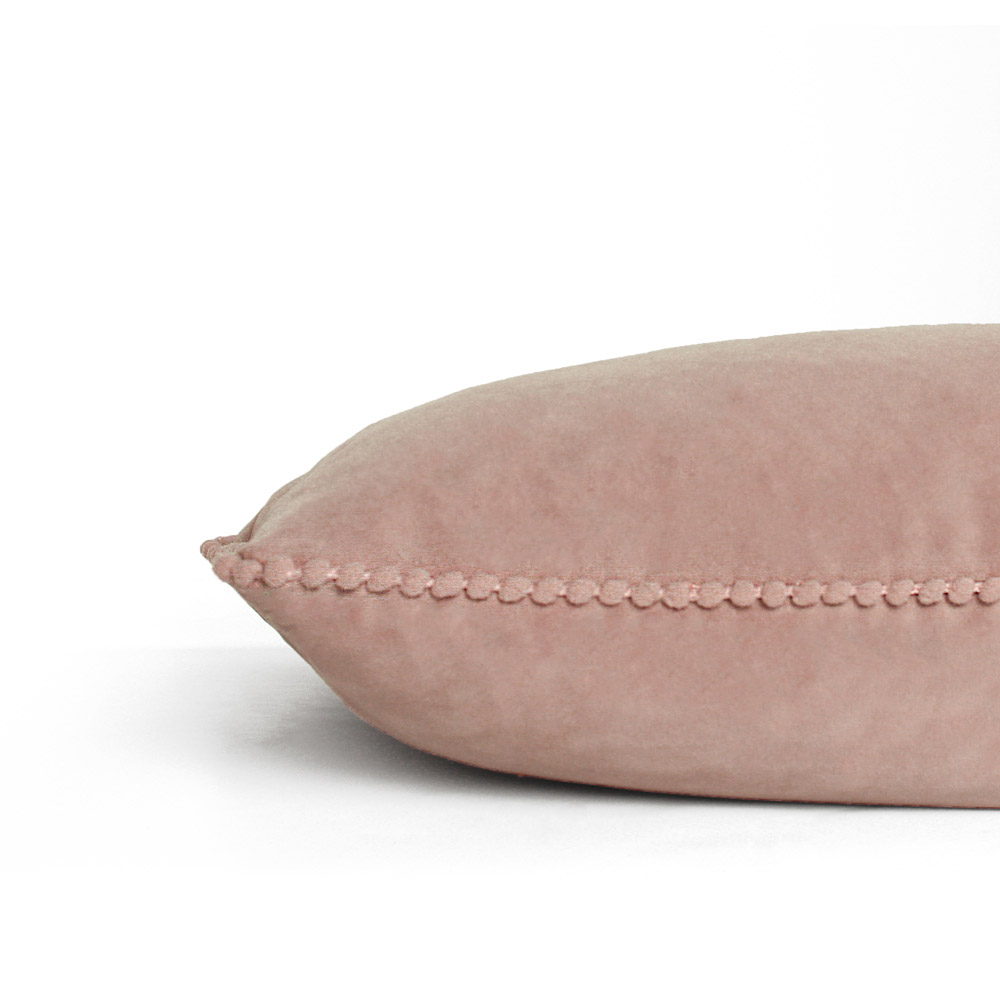 furn. Cosmo Blush Velvet Pom-Pom Cushion Image 3