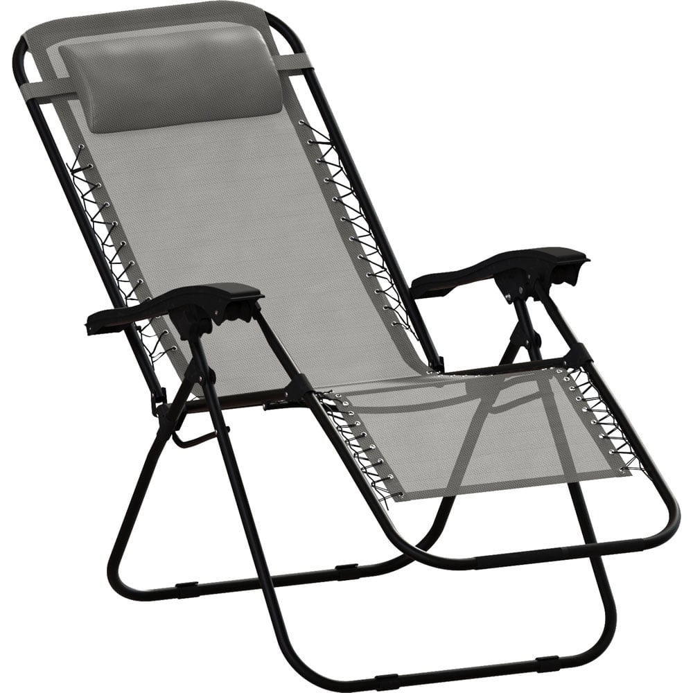 Garden Vida Set of 2 Grey Zero Gravity Chair Image 3