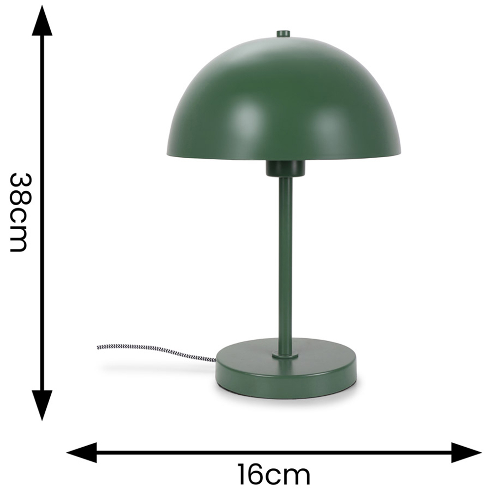 ValueLights Stassi Forest Green Mushroom Dome LED Table Lamp Image 8