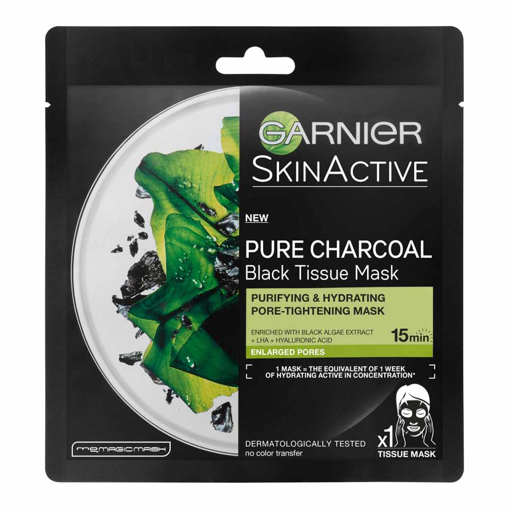 Garnier Skin Active Pure Charcoal Black Tissue Face Mask Wilko
