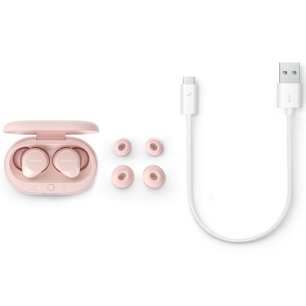 Philips TAT1209 Pink True Wireless Earphones with Portable Charging Case Image 4