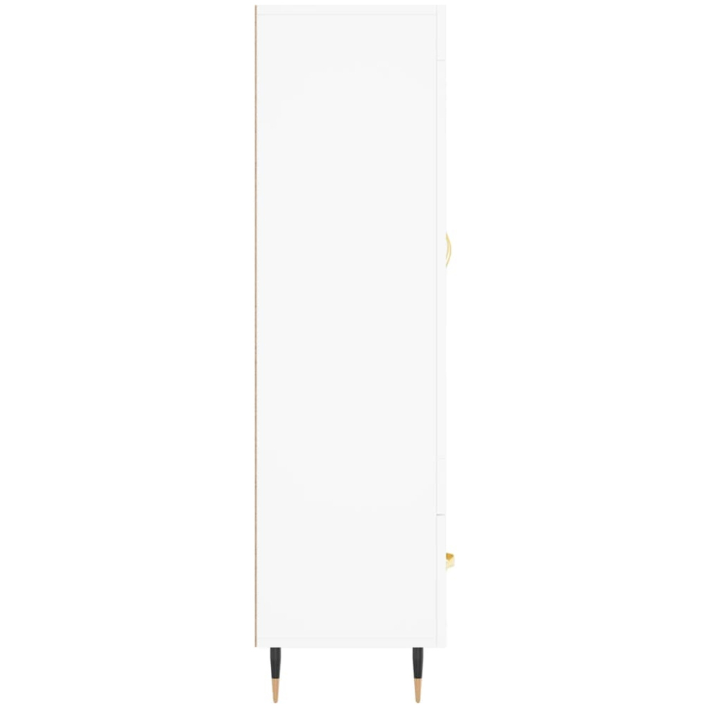 vidaXL 2 Door Single Drawer White Highboard with Gold Handles Image 7