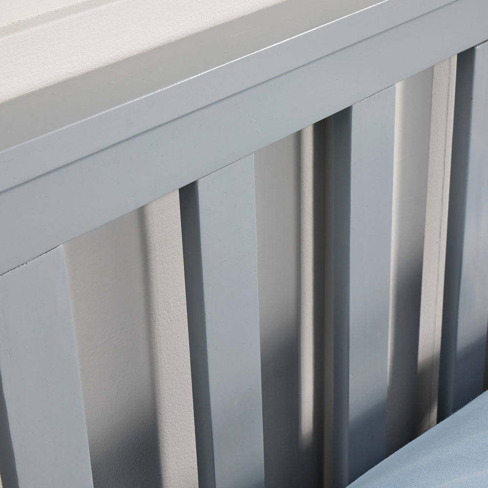 Home Source Florida Single Grey Low End Wooden Bed Image 6