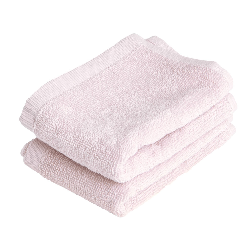 Wilko Supersoft Rose Face Cloths 2 pack Image 1