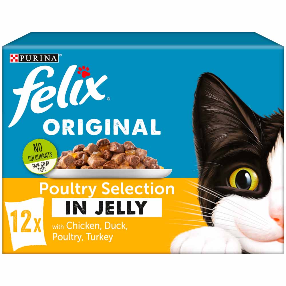 Felix Original Poultry Selection in Jelly Cat Food 12 x 100g Image 1