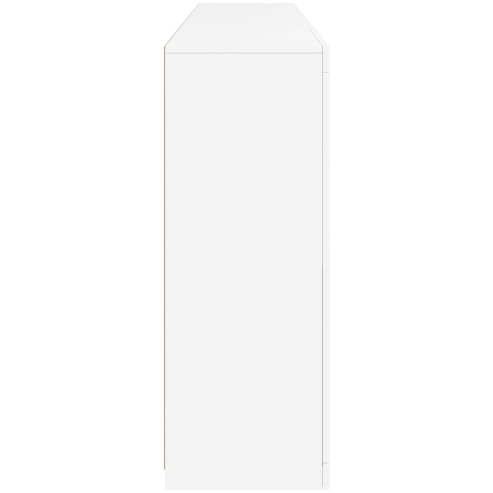 vidaXL 4 Door 8 Shelf White Sideboard with LED Lights Image 7