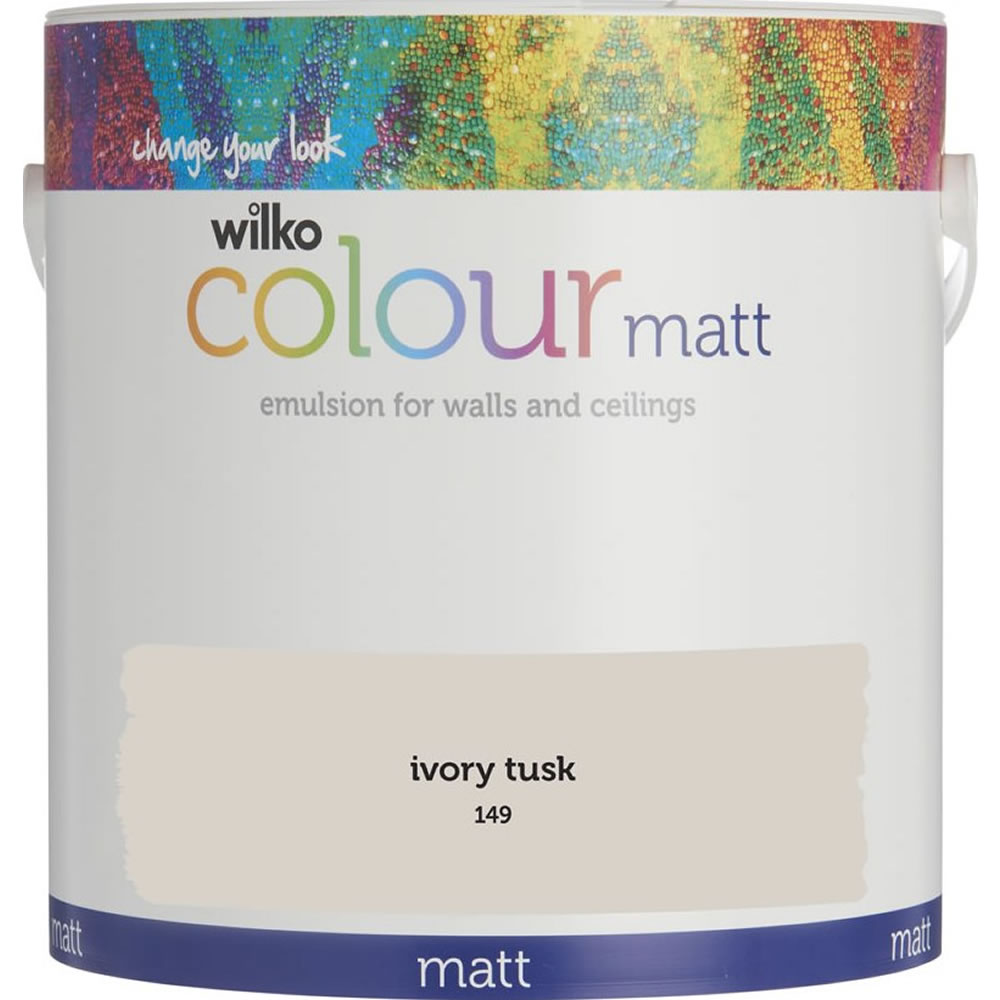 Wilko Ivory Tusk Matt Emulsion Paint 2.5L Image 1