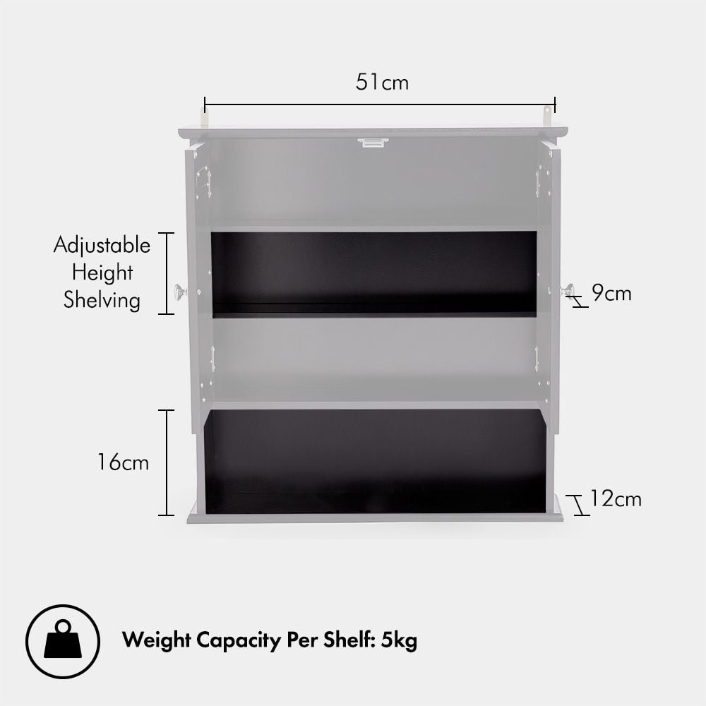 VonHaus Shrewsbury Black Mirrored Cabinet Image 7