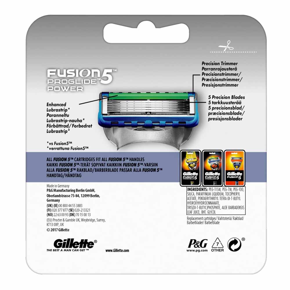 Gillette Fusion 5 ProGlide Power Mens Razor Blades  4 pack Image 3